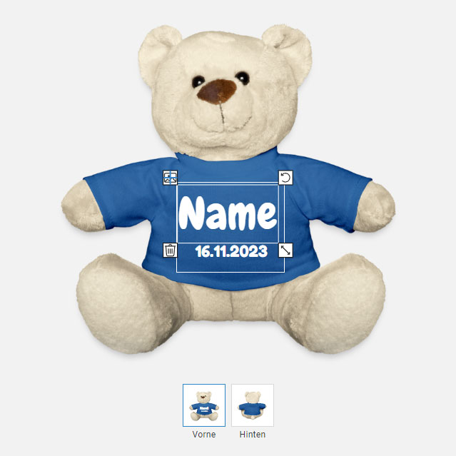 Teddybär mit Namen & Geburtsdatum personalisieren auf baby-lama.de