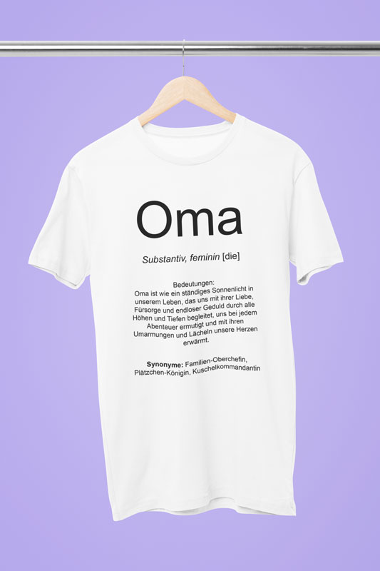 Definition Oma - lustiges Geschenk für die Oma